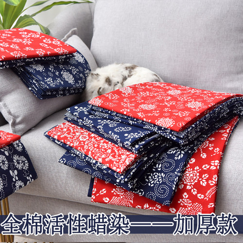 民族风乌镇纯棉植物蓝印花布料