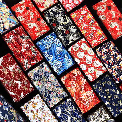 烫金纯棉布料日式服装布料