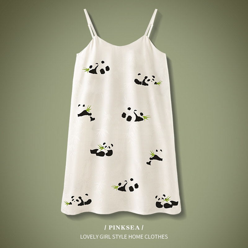 睡衣情侣装一男一女夏季冰丝家居服女士吊带睡裙薄款短袖男士套装