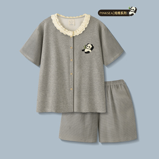 套装 Pinksea纯棉睡衣女款 夏季 2025新款 女士夏天家居服 夏甜美短袖