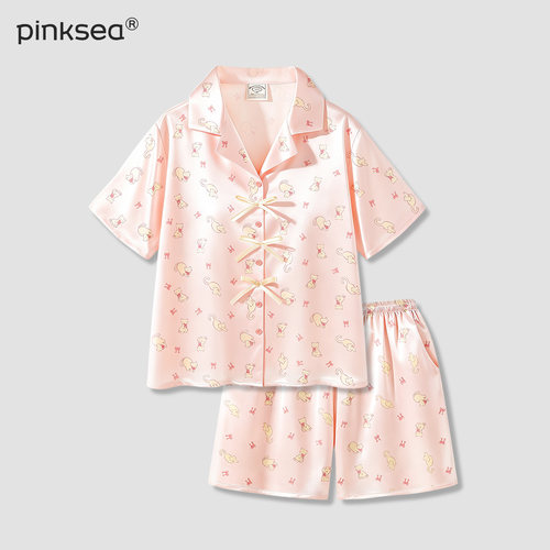 A类凉感冰丝睡衣夏季少女家居服