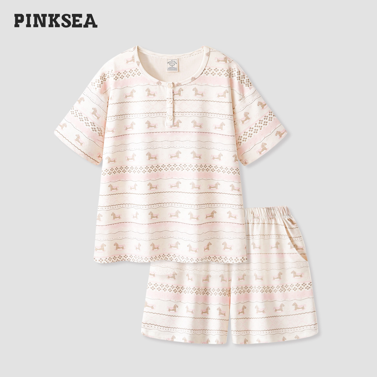 睡衣女款夏莫代尔棉短袖家居服图片