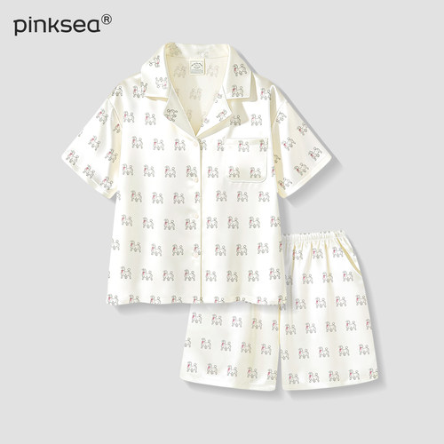 冰丝睡衣女夏季奶fufu短袖家居服