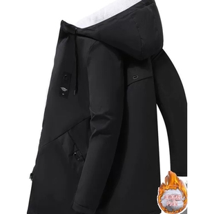 防寒保暖棉服 男士 加绒加厚风衣男中长款 棉袄2025休闲棉衣外套冬季