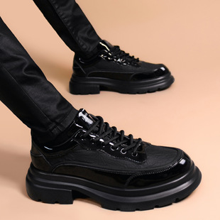 男鞋2026新款今年流行爆款新款大头皮鞋男商务休闲厚底增高德比鞋