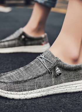 男士高级感痞帅鞋子马丁靴爆款情侣dude乐福鞋潮休闲鞋男帆布鞋外