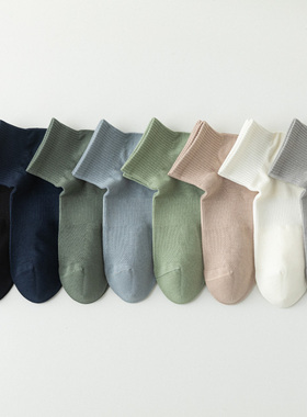 男士商务薄款春夏季纯色百搭吸汗透气韩版潮流中筒袜低帮棉袜子