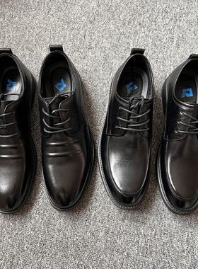 新品男鞋撤柜英伦德比鞋头层牛皮圆头系带商务正装工作舒适皮鞋子