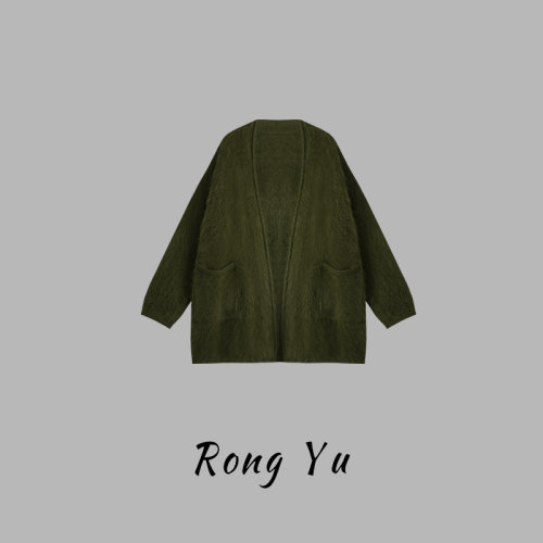 【容雨RYHOME】羊毛混纺慵懒感宽松口袋开衫263M3581
