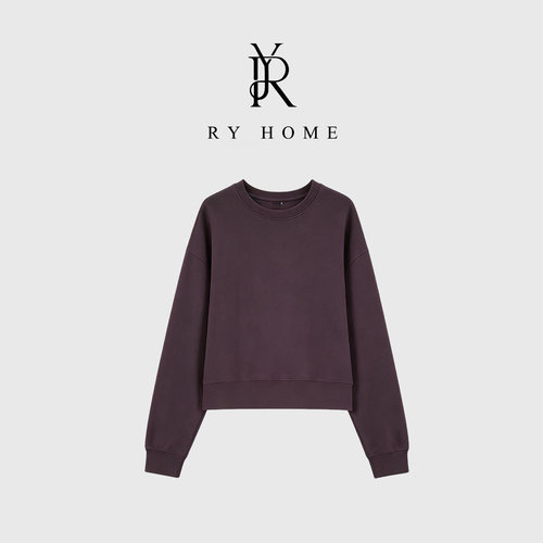 RYHOME 容雨设计款落肩袖大版长袖T恤253T2151