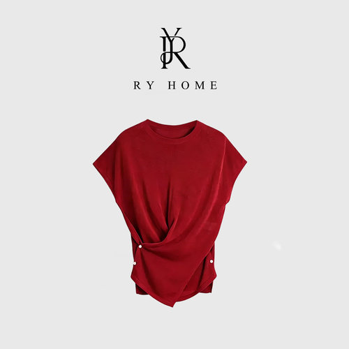 RYHOME 容雨莱赛尔+桑蚕丝设计款冰凉套头T恤252T1989