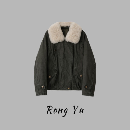 【容雨RYHOME】羊绒翻领保暖工装90白鹅绒派克服264YF1640