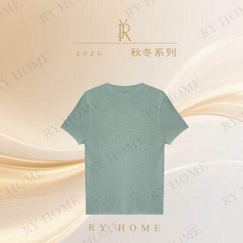 【容雨RYHOME】极简风半高领真丝羊毛半袖打底衫263T2404