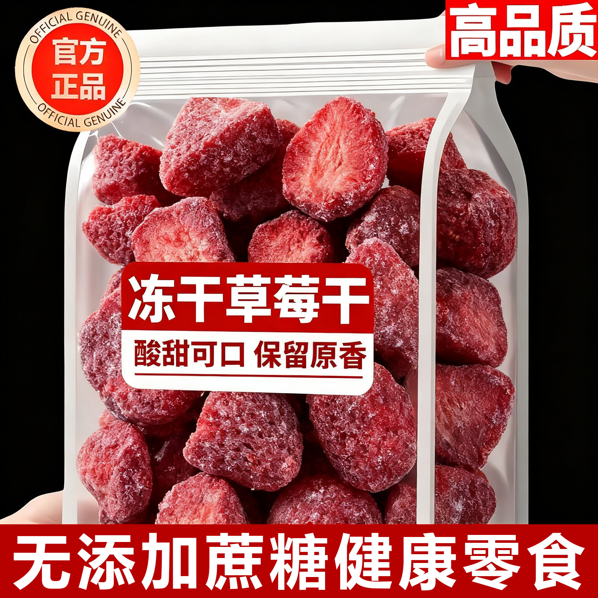 央妈推荐冻干草莓250g新鲜草莓干无添加官方旗舰店烘焙即食零食干