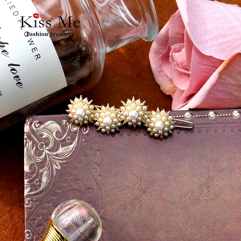 kissme少女风刘海后脑勺珍珠发夹