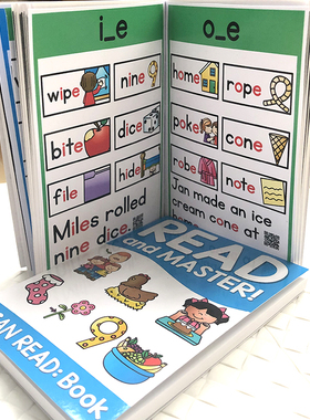 phonics自然拼读卡片扫码发音英语词根句子单词闪卡幼儿小学教具