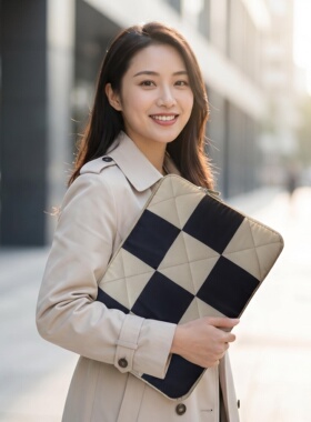 时尚通勤菱格拼接笔记本电脑内胆包保护套适用于华为苹果Macbook16Pro联想小新荣耀小米16英寸