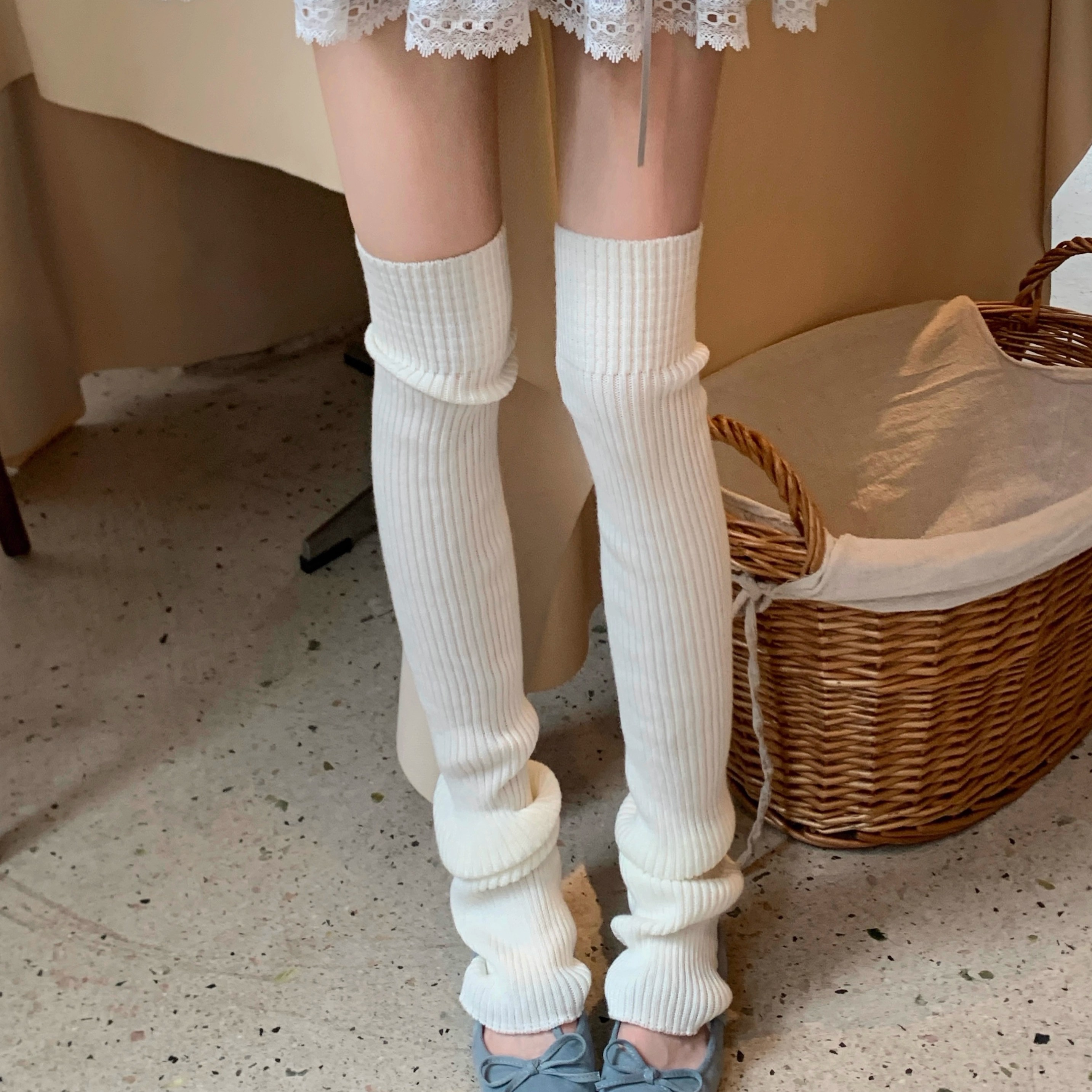 长筒堆堆袜子女秋冬保暖护膝jk