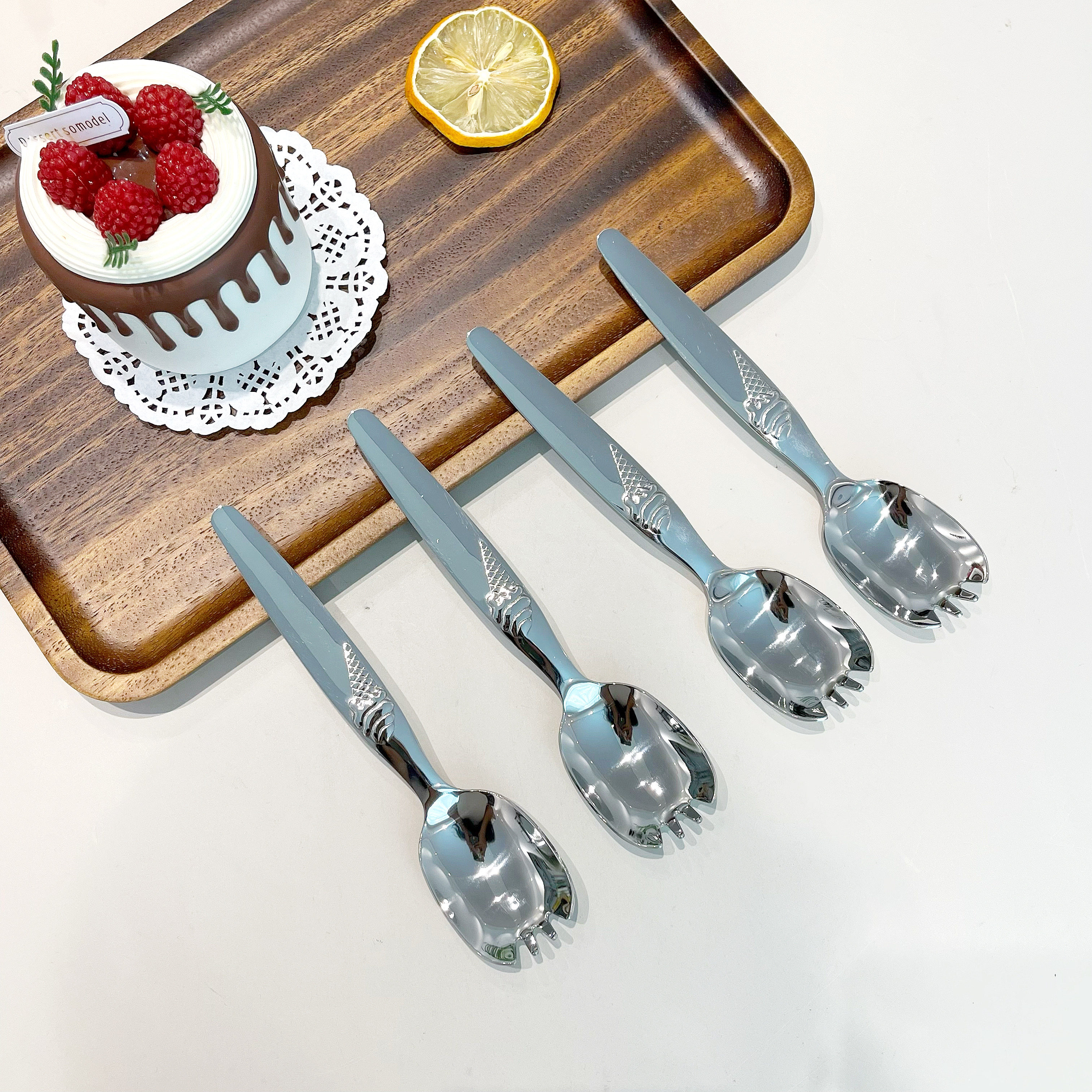 【超值装】颖迪304创意不锈钢叉勺一体勺子家用高档甜品叉沙冰勺,餐饮具,叉/勺/筷套装,淘宝优惠券,粉丝福利购,淘宝优惠卷