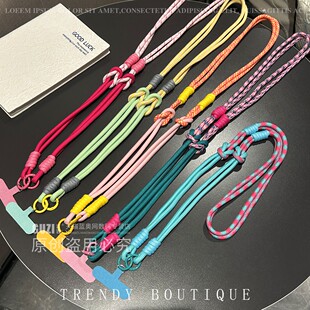 手机挂绳双扣撞色斜跨可背超好看可调节挂脖手机壳加粗长绳挂绳手腕款 高端精致高级感可拆卸夹片男女户外登山