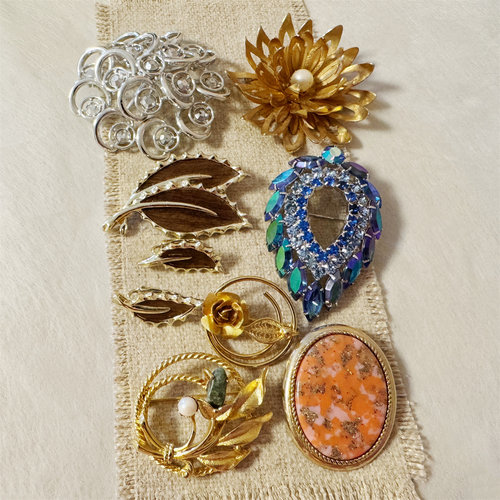 60至70年代樱桃胸针vintage中古