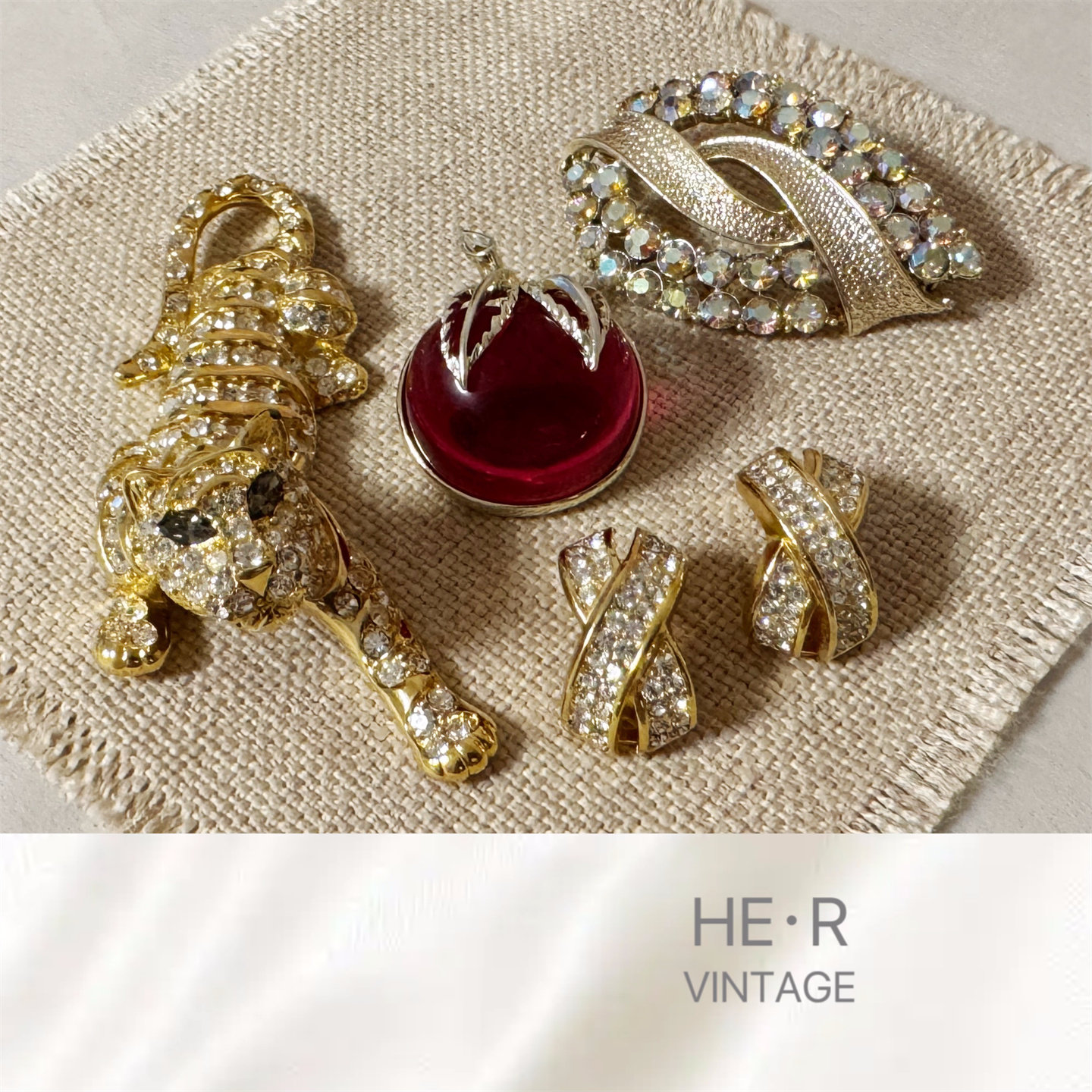 现货中古首饰TRIFARI CORO飞马D家IOR SARAH COV vintage胸针