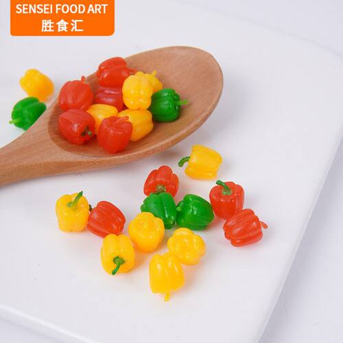 微缩食玩彩色灯笼辣椒Dollhouse厨房食材配件迷你辣椒菜椒甜椒