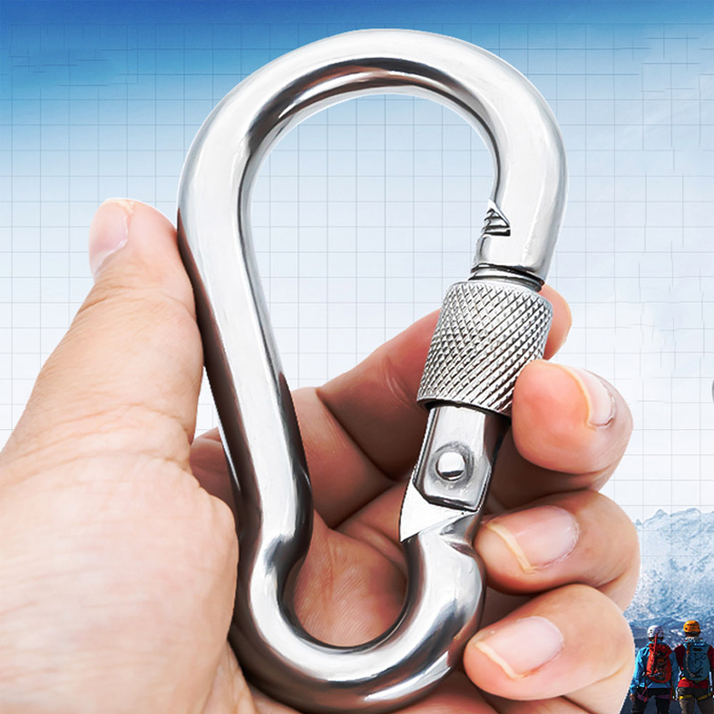 栓牛保险扣不锈钢羊脖套扣栓牛卡扣牵引扣头狗链安全扣配件尼龙绳