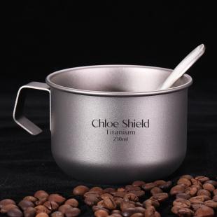 蔻盾户外野营纯钛水杯咖啡杯简约小容量便携办公家用茶杯马克杯