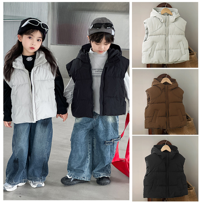 儿童羽绒棉马甲校服神器男童女童中大童加厚外套坎肩背心加厚棉服