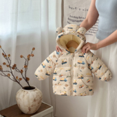 外套 加绒加厚儿童棉衣男童女童棉袄卡通冬季 宝宝棉服2026冬装 新款