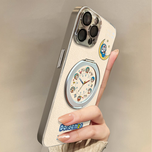 适用于苹果17promax手机壳带挂绳时钟蓝胖iphone14/16pro套硅胶xs全包防摔斜跨15ultra套网红11新款xr女13PRO