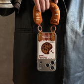 适用于苹果17promax手机壳带挂绳曲奇饼干iphone14 16pro套硅胶xs全包防摔斜跨15ultra套网红11新款 xr女13PRO