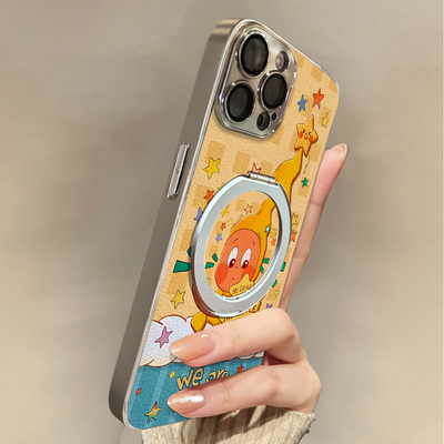 适用于苹果17promax手机壳磁吸支架睡帽星人iphone14/16pro套硅胶xs全包防摔斜跨15ultra套网红11新款xr女13