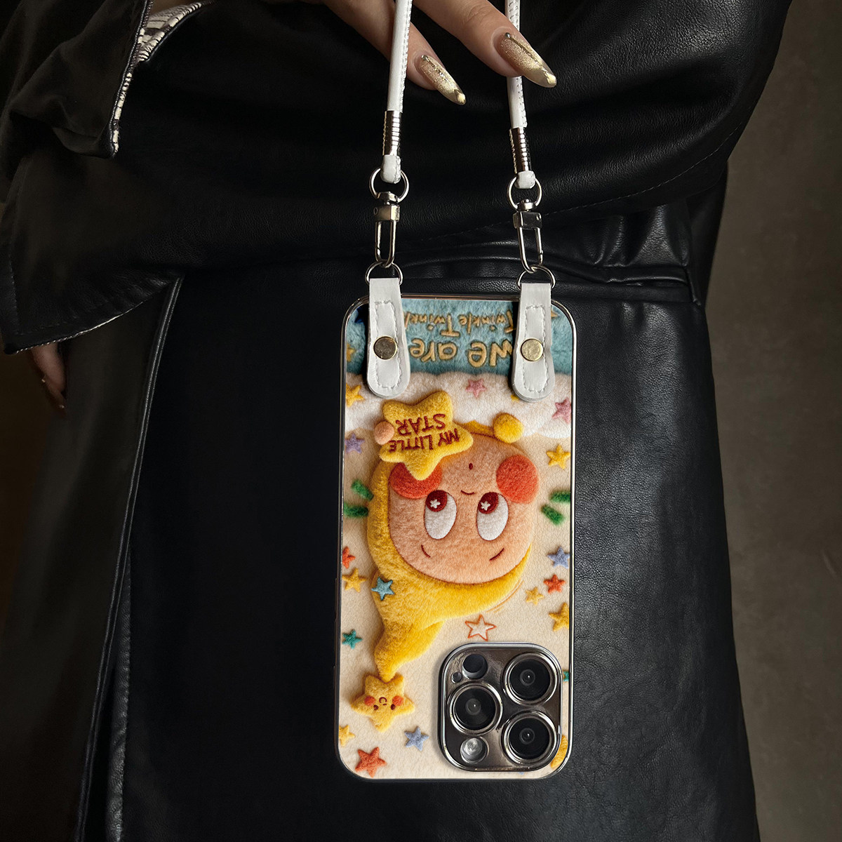 适用于苹果17promax手机壳带挂绳毛绒星人iphone14/16pro套硅胶xs全包防摔斜跨15ultra套网红11新款xr女13PRO,3C数码配件,手机保护套/壳,淘宝优惠券,粉丝福利购,淘宝优惠卷