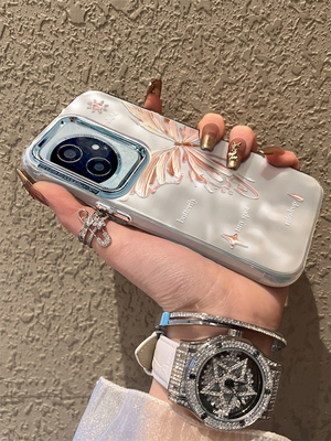 适用于荣耀100pro手机壳褶皱太阳蝴蝶高级感华为50se/60/70pro外硅胶全包防摔Honor80网红新款女士潮牌90GT套