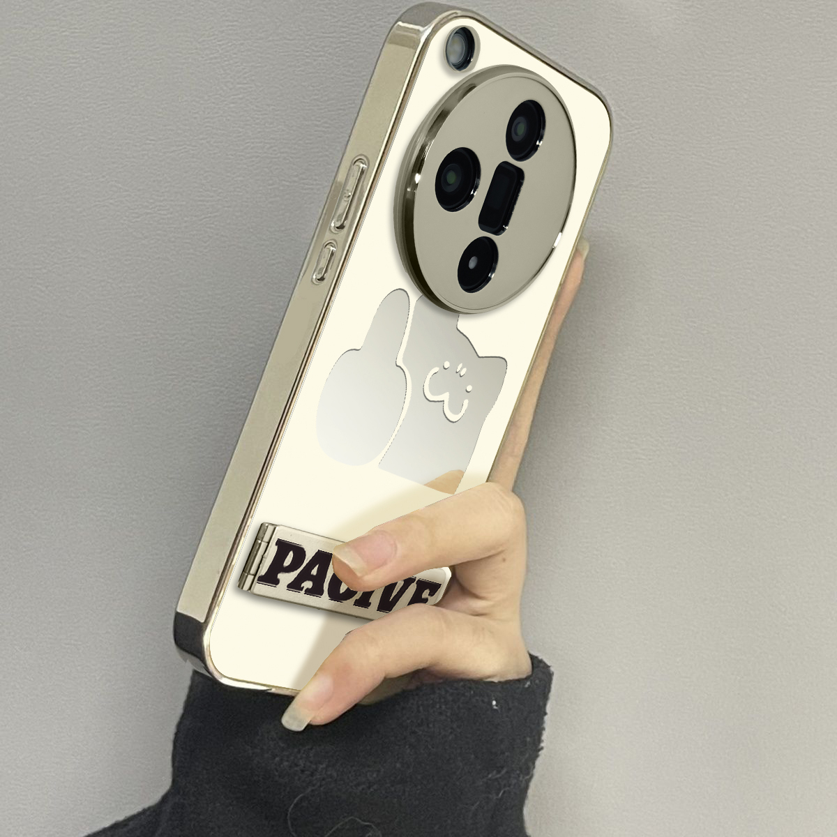 适用于oppofindx7Ultra手机壳电镀镜面恶搞表情高级感oppoa2/3pro外硅胶全包防摔FINDX5/6pro套新款女x7至尊