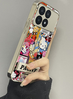 适用于红米k70ultra手机壳KT猫海报高级感小米k50/60至尊硅胶全包防摔inote12turbo外新款note13/14proplus套