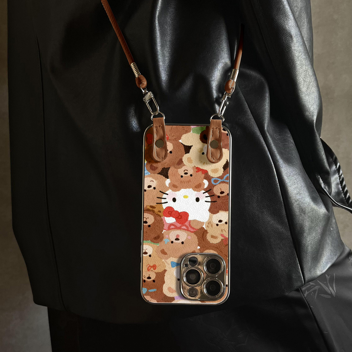 适用于苹果17promax手机壳带挂绳叠叠乐熊iphone14/16pro套硅胶xs全包防摔斜跨15ultra套网红11新款xr女13PRO