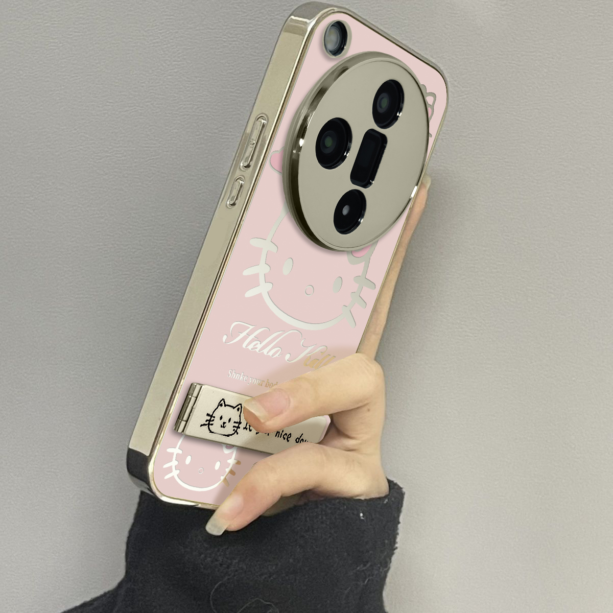 适用于oppofindx7Ultra手机壳电镀镜面豆沙粉猫高级感oppoa2/3pro外硅胶全包防摔FINDX5/6pro套新款女x7至尊