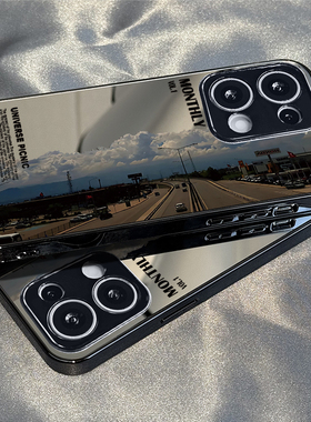 适用于OPPOReno14Pro手机壳白云小镇镜面高级感a2/a3pro硅胶全包5防摔6新款男女7/8/9潮Reno10/11pro十12套13