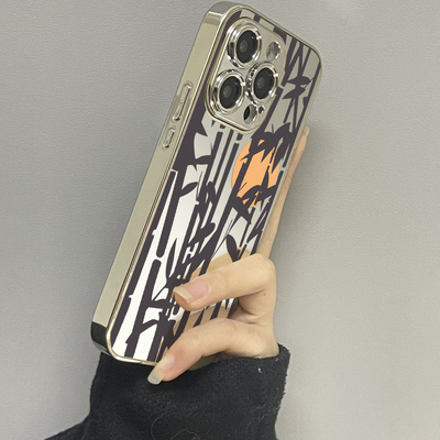 适用于苹果15pro手机壳镜面夕阳竹影iphone12/13套硅胶xs全包防摔15ultra网红新款xr男女11pro外潮牌14Promax