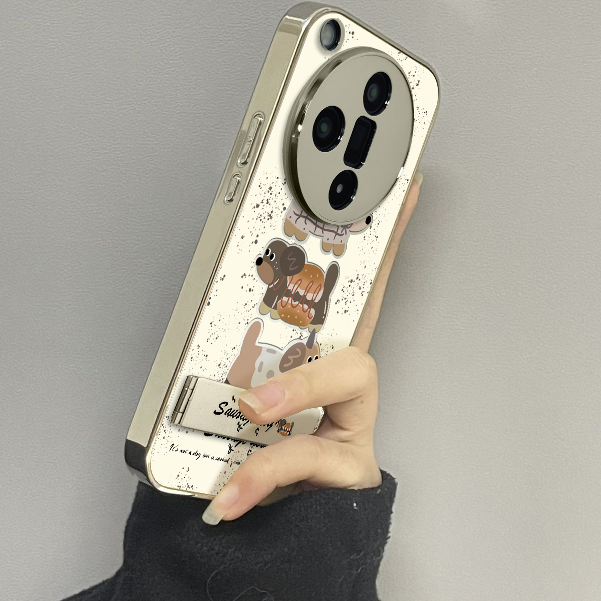 适用于oppofindx7Ultra手机壳电镀镜面变装狗狗高级感oppoa2/3pro外硅胶全包防摔FINDX5/6pro套新款女x7至尊