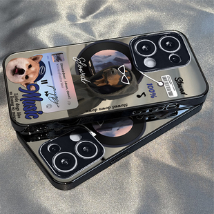 适用于OPPOReno14Pro手机壳酷唱片狗镜面高级感a2/a3pro硅胶全包5防摔6新款男女7/8/9潮Reno10/11pro十12套13