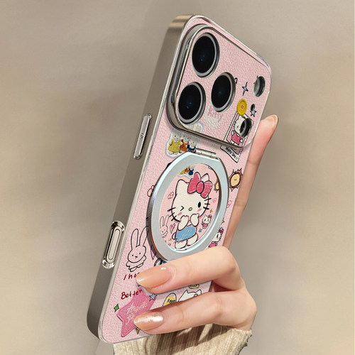 适用于苹果17promax手机壳带挂绳KT猫磁吸iphone14/16pro套硅胶xs全包防摔斜跨15ultra套网红11新款xr女13PRO