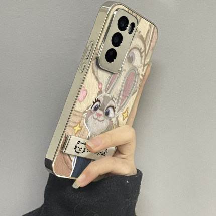 适用于OPPOReno12Pro手机壳镜面镂空兔子高级感5/6/7外硅胶全包防摔reno8/9pro十网红新款女潮牌Reno10/11套