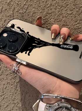 适用于苹果15pro手机壳黑色可乐iphone12/13套硅胶xs全包防摔15ultra网红新款xr男女11pro外潮牌14Promax