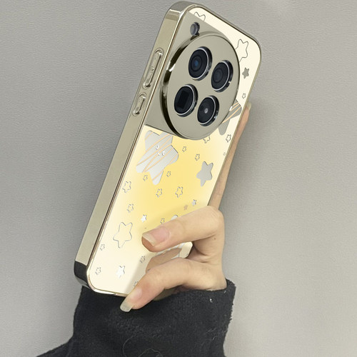适用于一加12手机壳镜面黄晕染星高级感oneplus ace3v硅胶全包防摔1加11外网红新款女潮牌一加ace2pro套硬