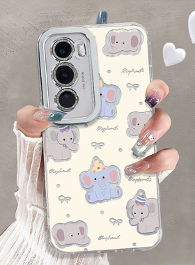 自带镜头膜适用OPPOReno12Pro手机壳水钻镂空小象高级感Reno9/10pro十外硅胶全包防摔新款女opporeno11pro套