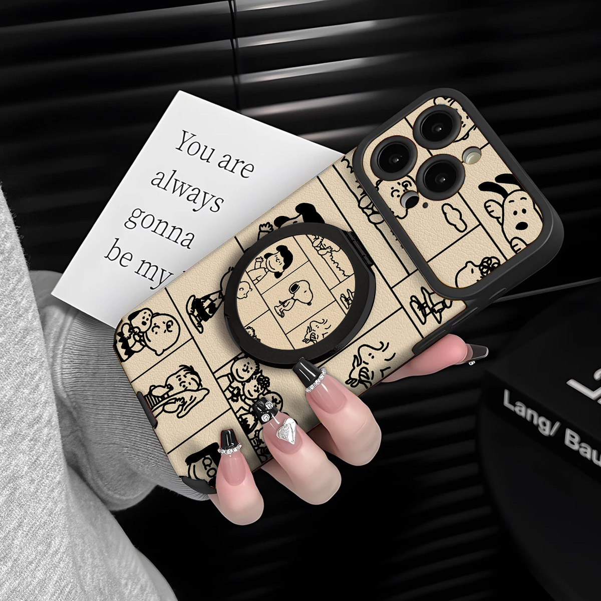 适用于苹果17promax手机壳带挂绳史努比家iphone14/16pro套硅胶xs全包防摔斜跨15ultra套网红11新款xr女13PRO